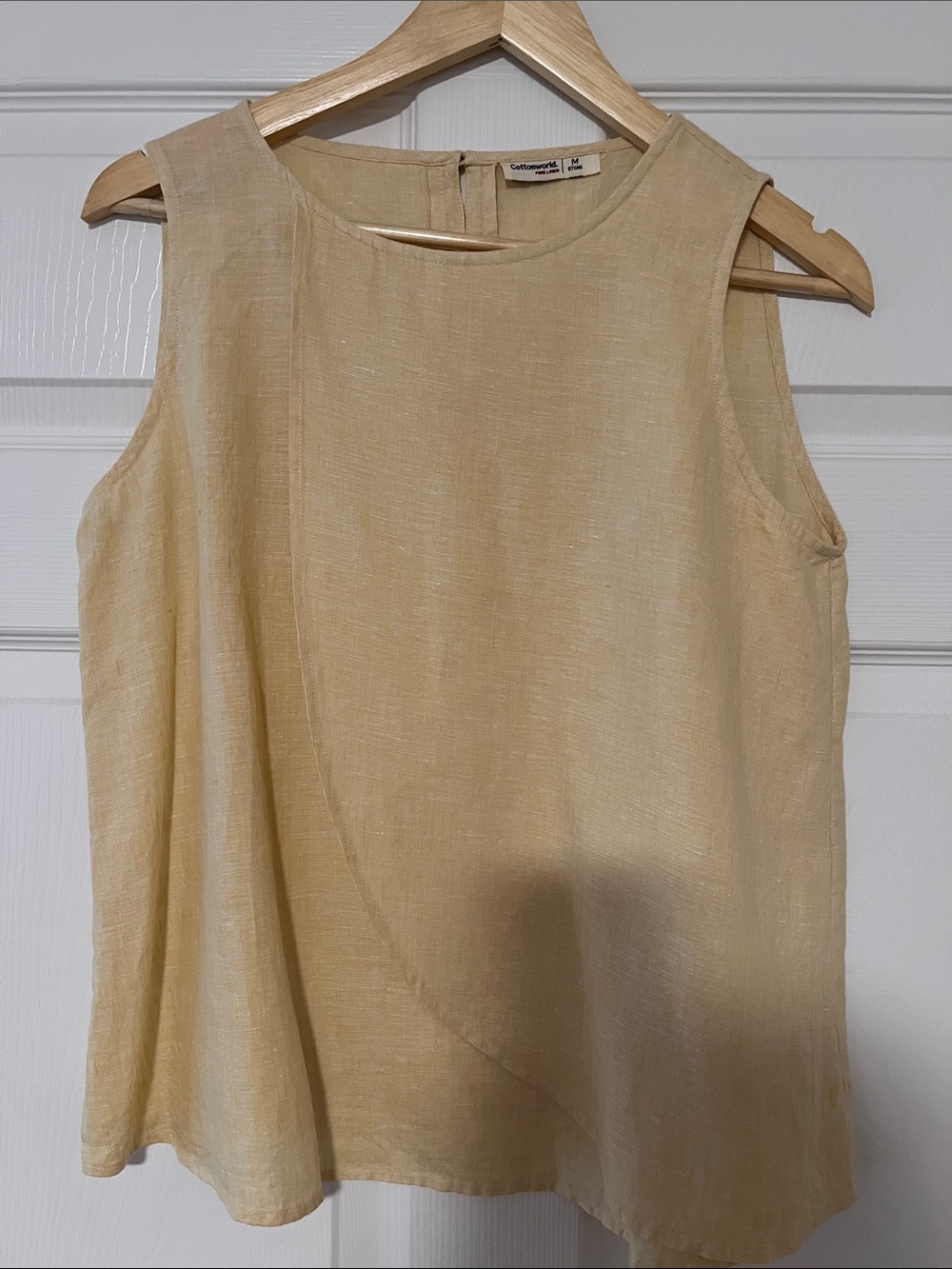 Sleeveless Yellow Linen Top